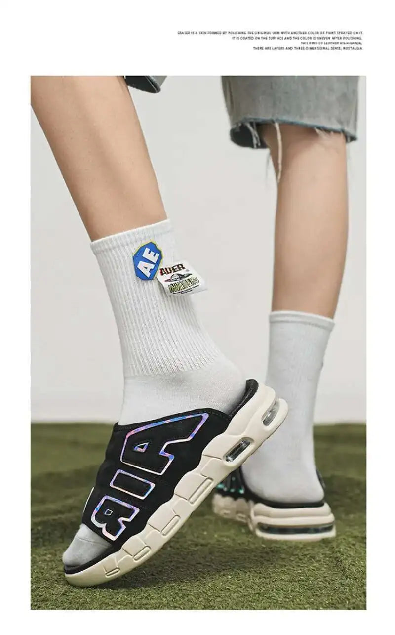 Sandales de styliste à coussin d'air pour hommes, pantoufles de sport douces et antidérapantes, chaussures pour hommes, nouvelle collection été 2025