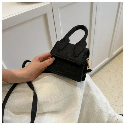 Sac à main en feutre coloré pour femme, mini sacs à main, sac à bandoulière, motif pierre, initié