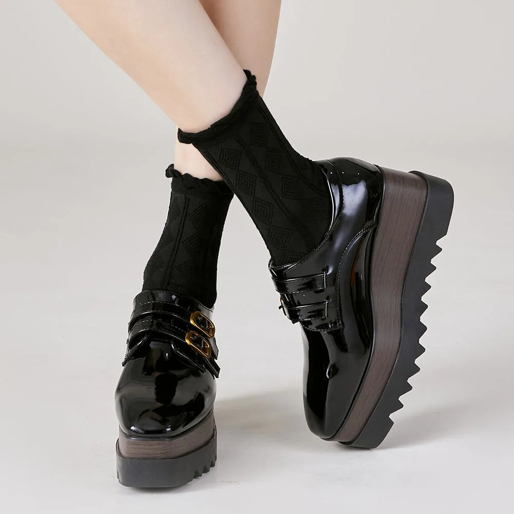 Plate-forme plate solide pour femmes, chaussures plates pour femmes, Parker carré, décontracté, printemps, automne, tout neuf, mode, strucgirls, loisirs