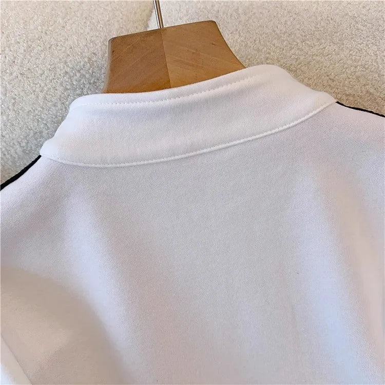 Ensemble pantalon femmes deux pièces ensembles Denim épissure fermeture éclair ensembles assortis manteaux décontractés jambe large pantalons longs à lacets taille élastique 2025