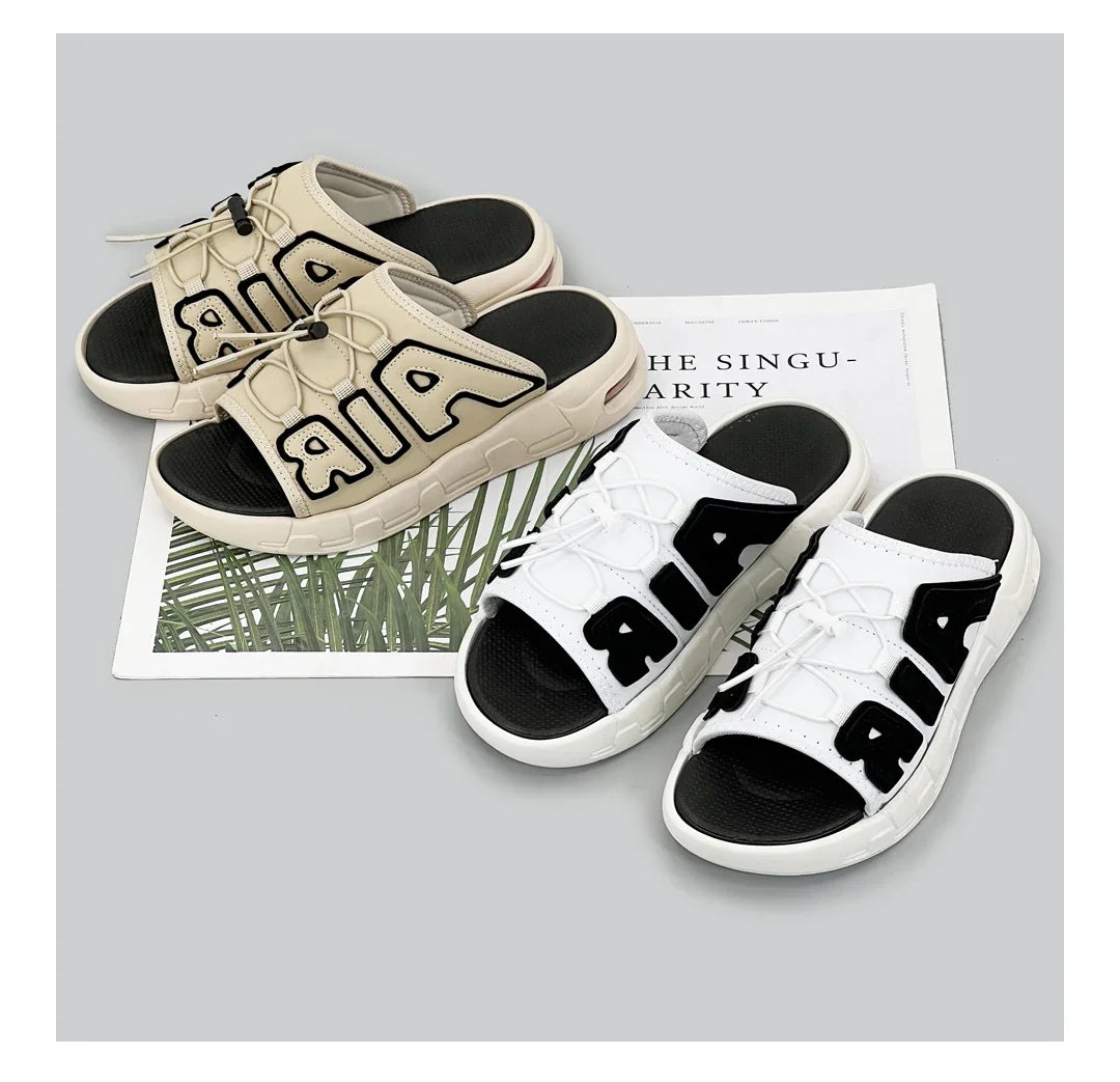 Pantoufles hommes coussin d'air conception glisser homme été nouveau PVC doux antidérapant hommes pantoufles de sport pour hommes tongs Chanclas Hombre