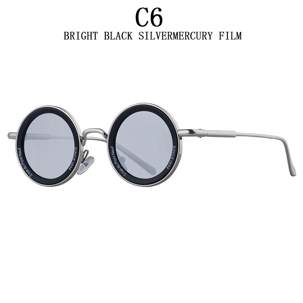 2025 Steampunk lunettes de soleil pour hommes mode ronde Punk lunettes de soleil vacances Oculos lunettes d'extérieur Vintage Designer tendance Lentes