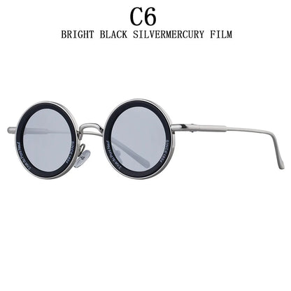 2025 Steampunk lunettes de soleil pour hommes mode ronde Punk lunettes de soleil vacances Oculos lunettes d'extérieur Vintage Designer tendance Lentes