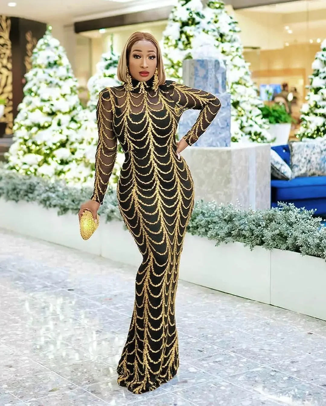 Robe Africaine Longue à Manches sulfet Col Rond pour Femme, Vêtement d'Été, Nouvel Arrivage, 2024
