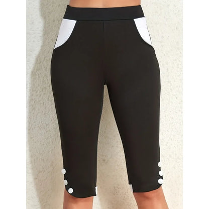 Leggings Capri taille haute pour femmes, grande taille 1XL-5XL, taille élastique