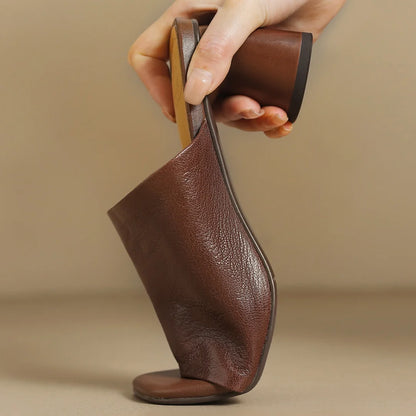 Sandales d'été en peau de mouton souple pour femmes, diapositives ald-on, talon rond de 6cm, élégantes, dames, grande taille 34-41, escarpins habnommée quotidiens minces, chaussures