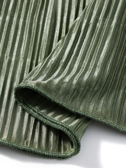 Ensemble de vêtements décontractés pour femmes, chemise froncée à manches longues, boutonnée et short, 2 pièces