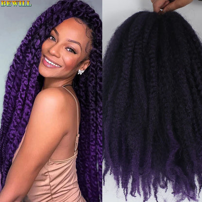 1 - 6 paquets de cheveux en crochet de twists Marley de 18 pouces, de noir et brun à blond, cheveux de tresse ombré Afro Marley synthétique, pour les tresses de mèches fausses