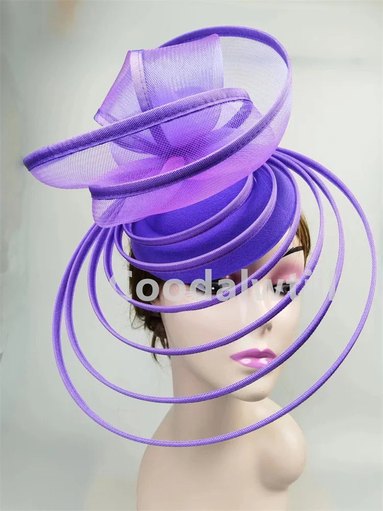 Chapeau Fascinateur Élégant pour Femme, Robe Formelle, Pièce de Sauna de Mariage, Pince à Cheveux pour Dames, Vincd'Église, Casquette de Pilulier en Maille avec Bande de Sauna, Nouveau