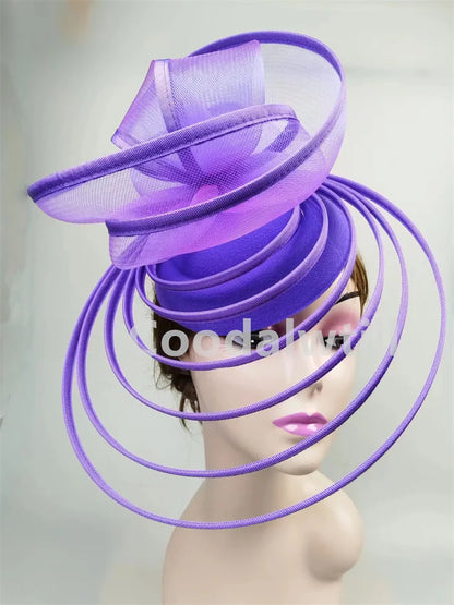 Église Fascinator Chapeau mariage maille casque femmes fête Banquet Chapeau casquette bandeau dames fête thé Royal Ascot pilulier casquettes