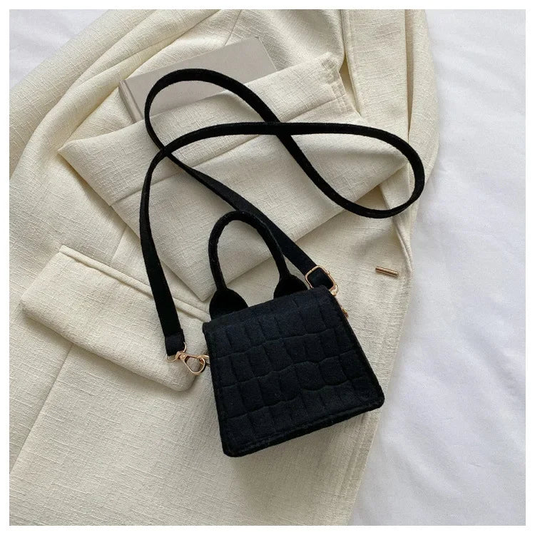 Sac à main en feutre coloré pour femme, mini sacs à main, sac à bandoulière, motif pierre, initié