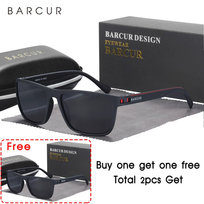 BARCUR Design-Lunettes de soleil polarisées TR90 pour homme et femme, accessoire de sport léger, protection UVAB