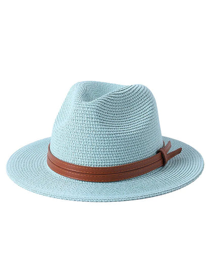 56-58-59-60CM nouveau chapeau de paille de forme souple Panama naturel été femmes/hommes casquette de soleil de plage à large bord Protection UV chapeau Fedora