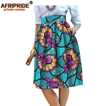 2025 été Original Style africain vêtement jupe Midi pour les femmes privé personnalisé de haute qualité Batik coton Femmal vêtements A 722704