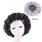Bonnet en Satin réversible pour cheveux, Double couche réglable, couvre-tête pour dormir, accessoires de coiffure bouclés et élastiques