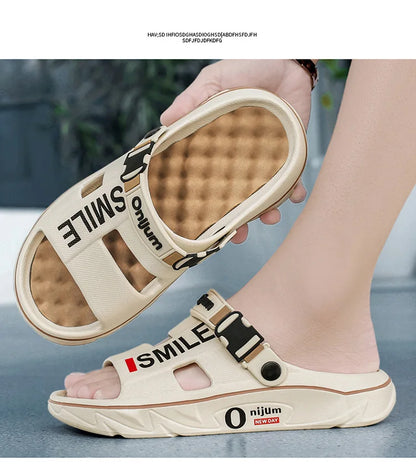 2025 nouveaux pantoufles de Massage pour hommes sandales d'extérieur intérieures plage confortables diapositives souples chaussures décontractées pour hommes femmes pantoufles de maison