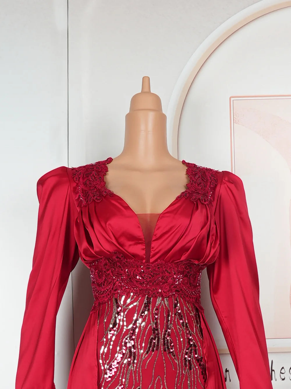 Robe de soirée à paillettes pour femmes, grande taille, col en v, dos nu, S10272
