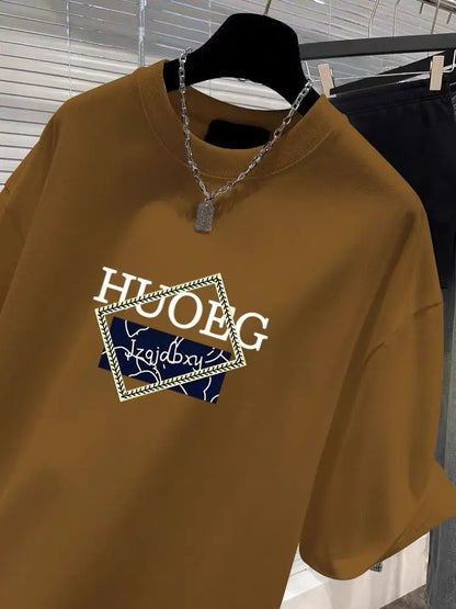 T-shirt à manches courtes en pur coton de style européen pour femmes, vêtements d'été décontractés, haut imprimé à col rond, pull basique pour femme