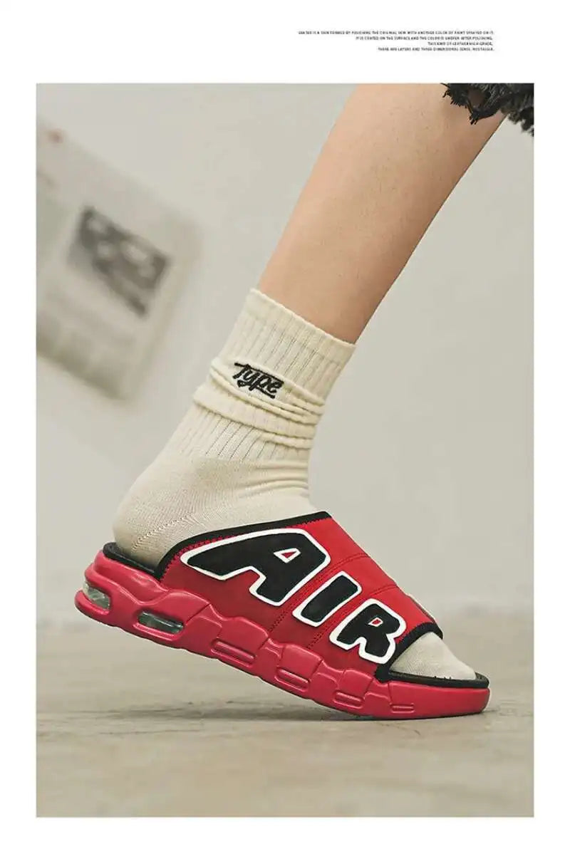 Sandales de styliste à coussin d'air pour hommes, pantoufles de sport douces et antidérapantes, chaussures pour hommes, nouvelle collection été 2025