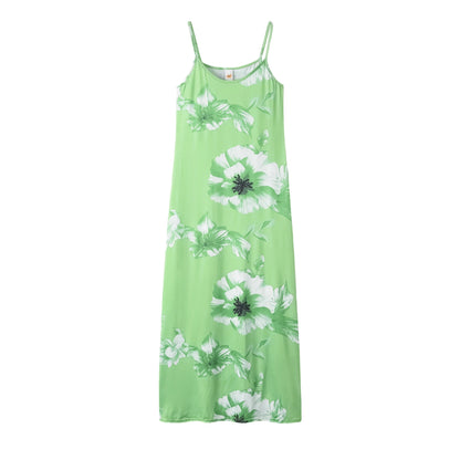 AmazoneBayNew-Robe à bretelles florales imprimées coupe basse pour femmes, vêtements sexy, été chaud