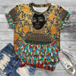 T-shirt col rond femme noir, streetwear, vintage, africain, impression 3D, mode décontractée, visage noir, baggy, t-shirts