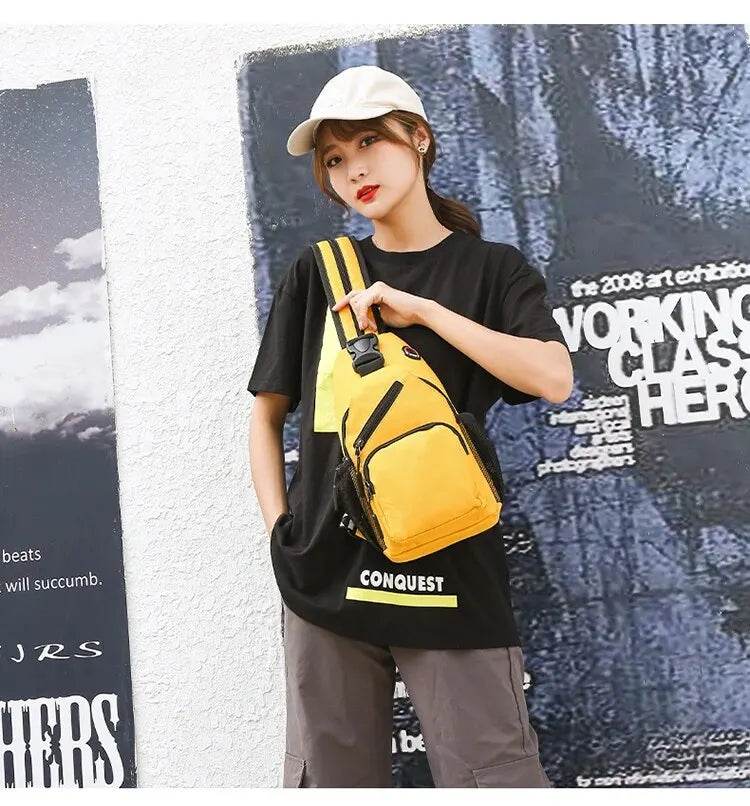 Sac de poitrine Oxford pour femme, sac à dos étanche, sac à bandoulière multifonctionnel, grande capacité, décontracté, gril, nouveau