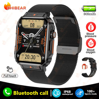 2024 nouveau 1.95 extérieur militaire homme montre intelligente hommes Bluetooth appel Smartwatch hommes pour Android IOS IP68 étanche Ftiness montres