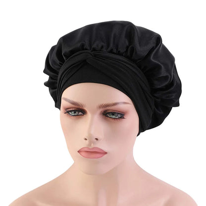 Nouveau bonnet de cheveux en Satin pour dormir, Invisible, plat, Imitation soie, rond, soins capillaires pour femmes, couvre-chef, bouton de réglage de cérémonie, chapeau de nuit