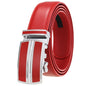 Hommes couleur rouge 3.5 cm largeur bracelet en cuir de vache haute qualité boucle automatique ceintures pour hommes marque de luxe concepteur ceintures homme B995