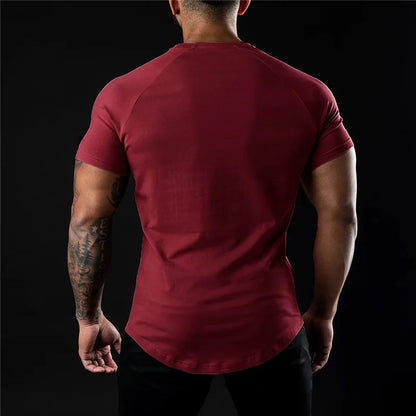 BS -T-shirt en coton été hommes athloisir entraînement à manches courtes Muscle Fitness T-shirt de haute qualité hommes T-shirt Gym Sport chemise hauts