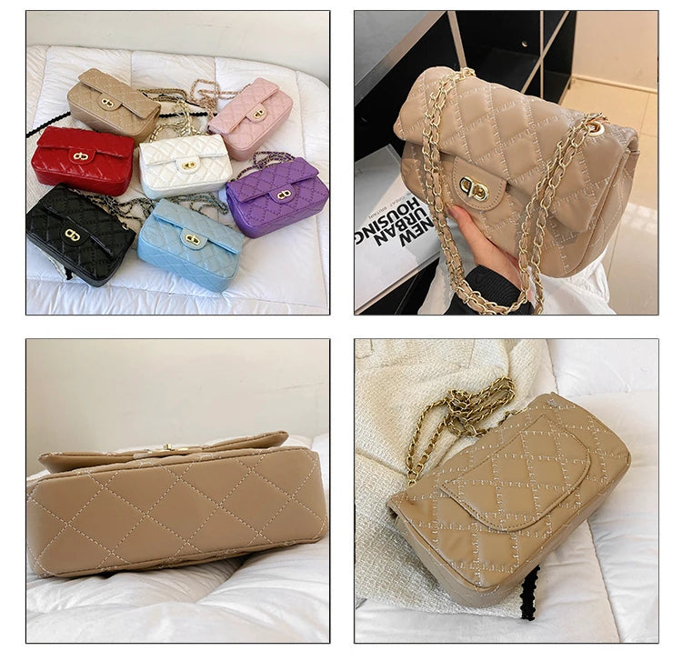 Sac à bandoulière carré Unique pour femmes, sacoche rétro minimaliste en cuir texturé, sac à main de luxe pour les déplacements et la soirée