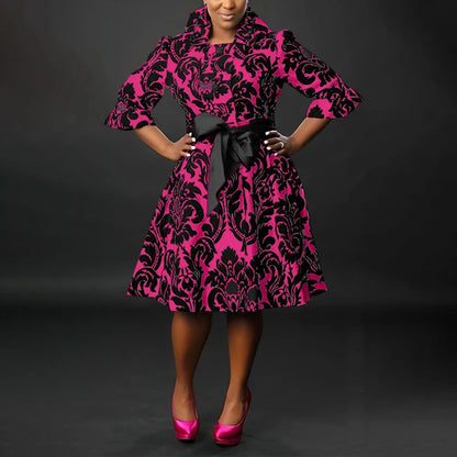 VONDA-Robe de Soirée Imprimée pour Femme, Tenue Éducative Bohème, Col Montant, Ceinture à Nministériels d, Décontractée, Élégante, Été, 2025