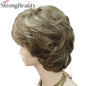 Forte beauté dames perruques courtes ondulées cheveux blonds dorés pour les femmes synthétique Capless perruque 16 couleurs