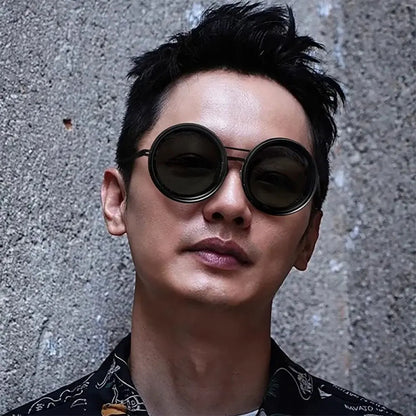 Lunettes polarisées arrondie de pêche avec lentilles filtrantes ND lunettes de soleil polarisées lunettes filtrantes de pêche pour hommes conduite pêche