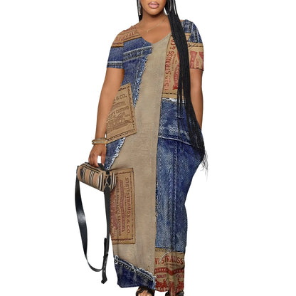 Robe longue décontractée pour femmes, tenue de plage à bretelles, avec poches, été