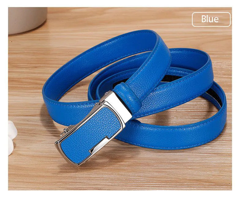 Ceinture de mode coréenne pour femmes, fine, étroite, art, couverture de taille, blanc, orange, bleu, vert, jaune, rouge, designer, ceinture automatique, nouveau