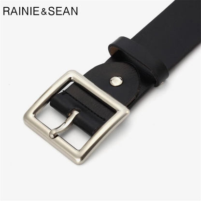 RAINIE SEAN – ceinture blanche en cuir véritable pour femme, avec boucle ardillon, en peau de vache, rouge, noir, Camel