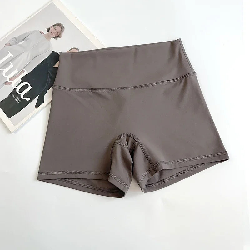 Short de motard de sport pour femmes, sensation nue, taille haute, Yoga, Push Up, Leggings de Fitness, contrôle du ventre, Slim