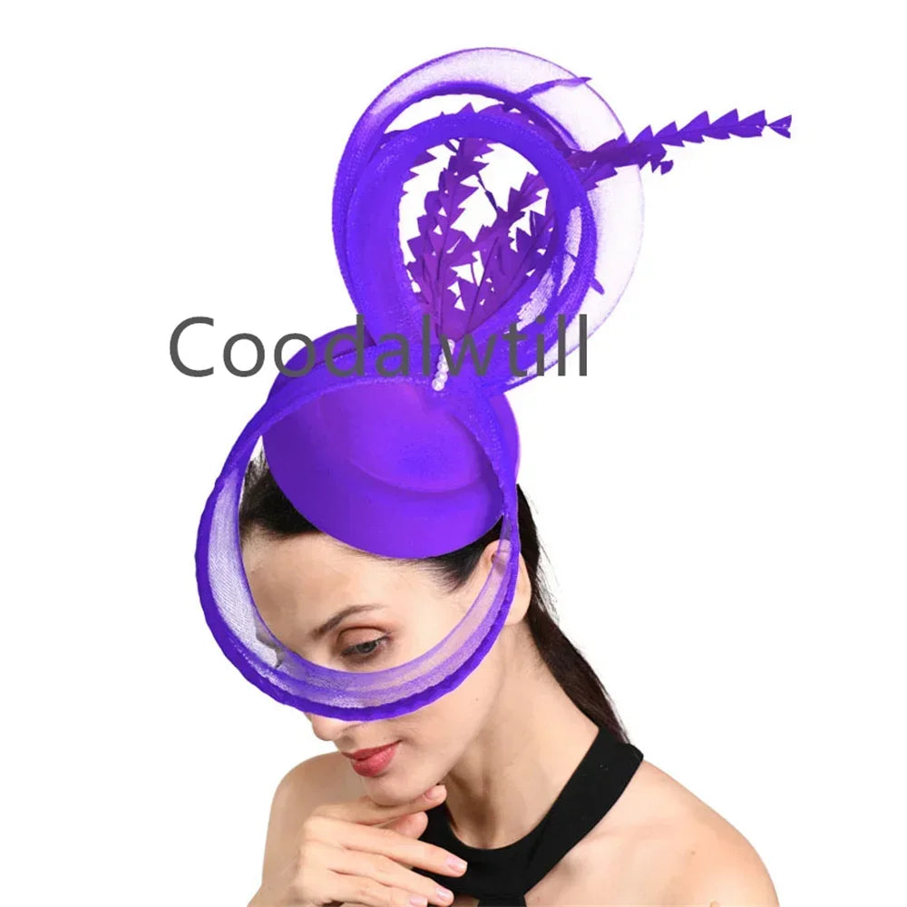 Plume Derbr Fascinator chapeaux femmes Vintage église pilulier casquette bandeau dames élégant Cocktail Kentucky casque Fascinators