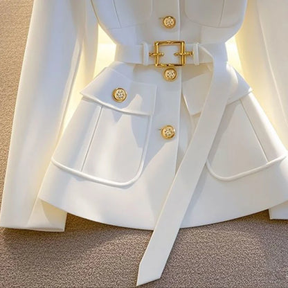 Femmes Blazer manteau nouveau 2025 automne à manches longues décontracté simple boutonnage élégant bureau taille dames costume veste dame vêtements d'extérieur