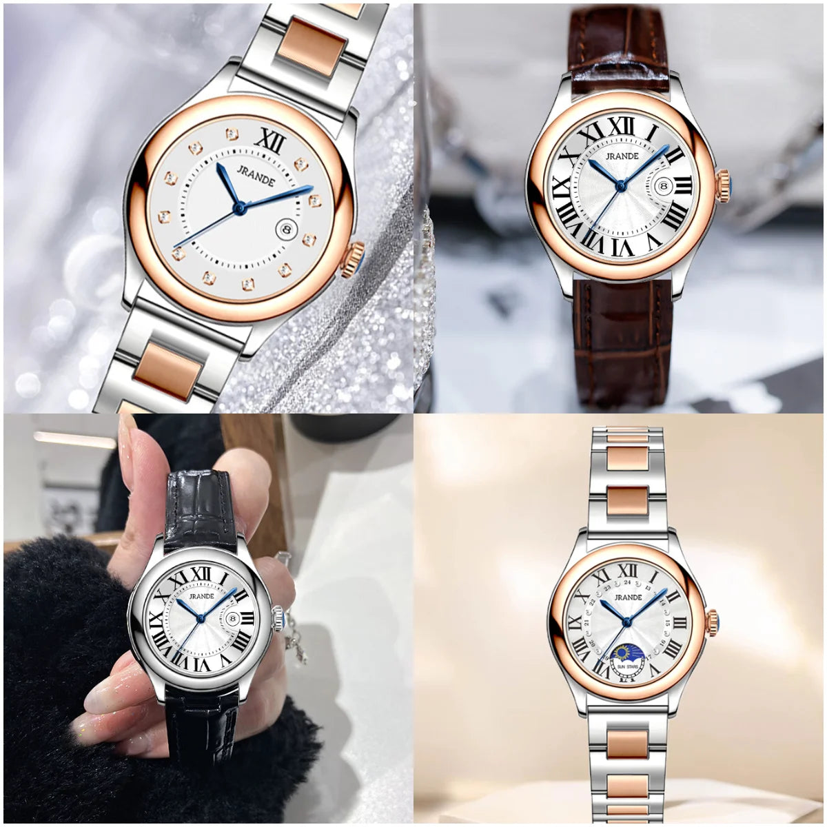 Montre femme élégante haut de gamme luxe Vintage montres pour femmes ronde dames horloge à main véritable CD ou boucle papillon