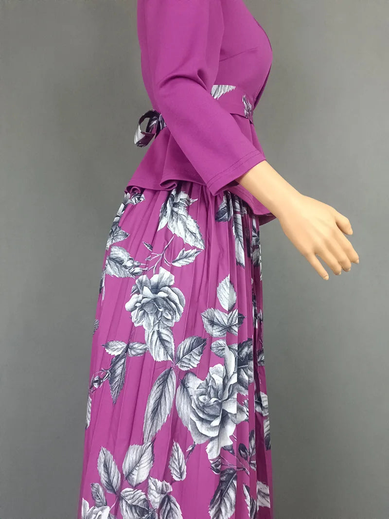 Vêtements africains 2 pièces pour femmes, mode d'été, demi-manches, col en v, haut imprimé en Polyester, jupe longue, ensembles assortis, 2025