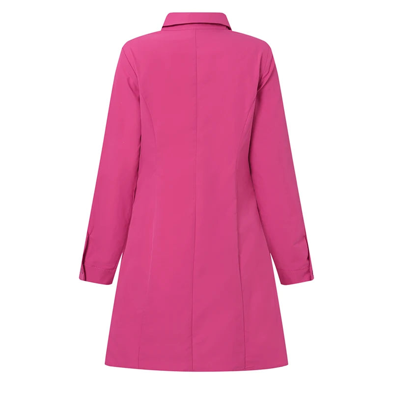 VONDA 2025 été chemise robe femmes élégant à manches longues couleur unie robe d'été décontracté boutons amples poches courtes Mini robes