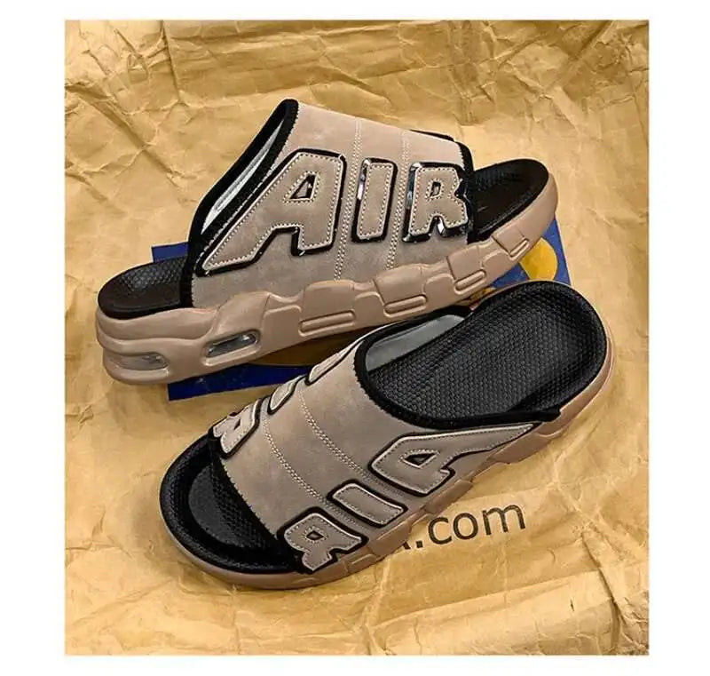 Sandales de styliste à coussin d'air pour hommes, pantoufles de sport douces et antidérapantes, chaussures pour hommes, nouvelle collection été 2025