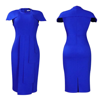 FairyShely-Robe drapée à manches courtes pour femmes, robe de soirée sexy, grande taille, monochromatique, grandes robes à volants pour dames, robe curvy serrée, 2025