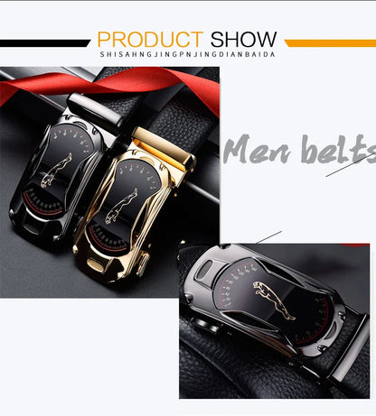 Ceinture de construction automatique pour hommes, travail d'affaires, décontracté, luxe, designer, marque célèbre, mâle pour jeans, bracelet en cuir PU, ZD2203