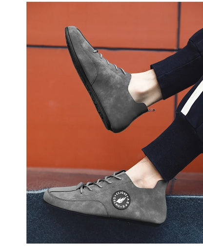 MAEDEF mocassins pour hommes léger conduite décontracté fond mince chaussures plates semelle souple confortable antidérapant à lacets chaussures de marche hommes