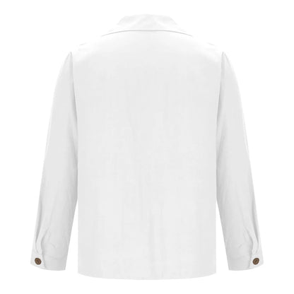 Chemises à col en V pour hommes, manches longues, double boutonnage, coupe couvertes, solide, document décontracté, mode confortable, automne