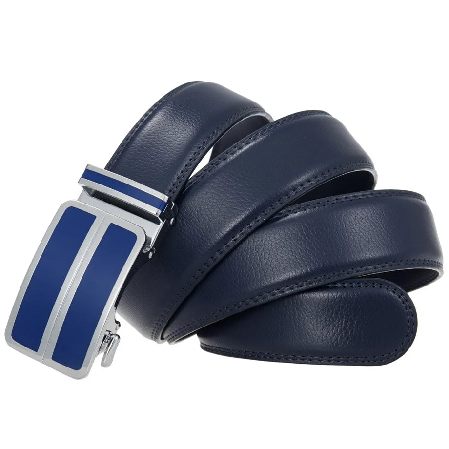 Plyesxale Black Khaki Blue Red White Leather Belt For Men Good Quality Mens Belts Luxury Automatic Buckle Waist Strap Male B1049