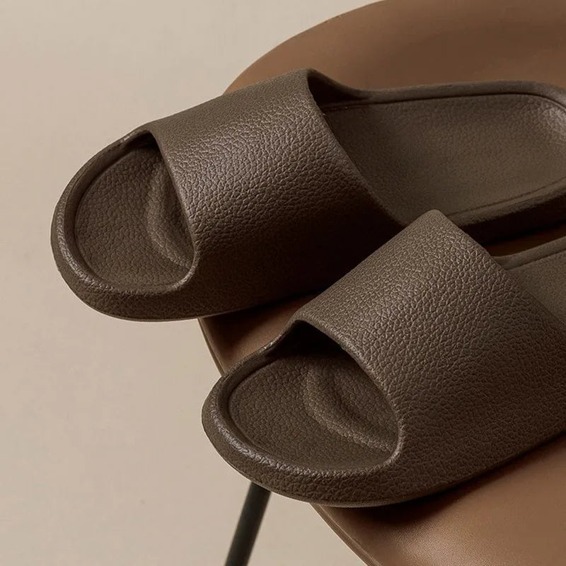 Pantoufles d'intérieur coordonnantes pour femmes, sandales à semelle souple brûleur, tongs de plage qui fuient, été